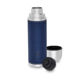 Арктика Термос 108-700-BL 700мл.в кожаной оплетке,синий