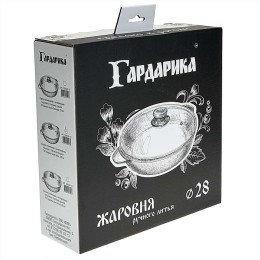 DELTA Жаровня 26 см с антипригарным покрытием и стеклянной крышкой ТМ Гардарика 1826-04-10 серия "Орион"