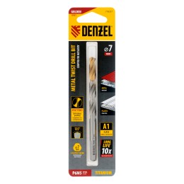 Denzel Сверло спиральное по металлу 7,0 x 109 мм, Р6М5, Golden Tip 718237