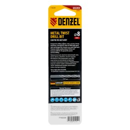 Denzel Сверло спиральное по металлу 8 x 117 мм, Р6М5, Golden Tip 718239