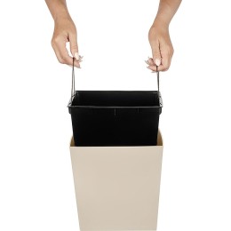 Delta Горшок для цветов InGreen London CUBE 177х177 мм, 4,2 л, c дренажной вставкой IG780010006 калифорнийский миндаль