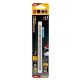 Denzel Сверло спиральное по металлу 5,5 х 139 мм, Р6М5, Golden Tip, удлиненное 718255