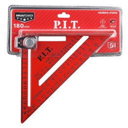 P.I.T. Угольник Свенсона метрический плотницкий с разметочным маркером HSQR04-0180C (180 мм)