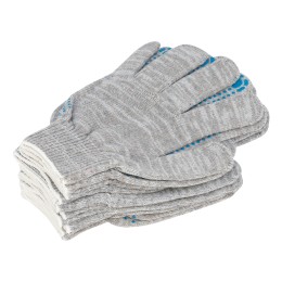 Сибртех Перчатки трикотажные, с ПВХ точкой, 5 пар в упаковке, 10 класс Россия 678145