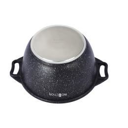 KUKMARA Кастрюля 4л со стекл. крышкой АП, линия Marble Induction (Темный мрамор) кмти42а