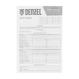 Denzel Шнур сетевой Energy Series, ПВС, 1,5 м, 2 x 1 мм 37660