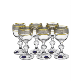BOHEMIA Набор рюмок для ликера Claudia 50 мл. (6 шт.) Панто платина, золото Exclusive 40149/43249/50