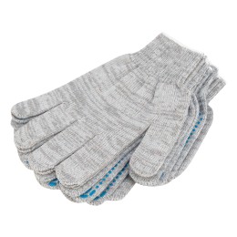 Сибртех Перчатки трикотажные, с ПВХ точкой, 5 пар в упаковке, 10 класс Россия 678145