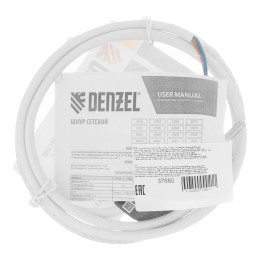Denzel Шнур сетевой Energy Series, ПВС, 1,5 м, 2 x 1 мм 37660