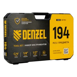 Denzel Набор инструментов, 1/2", 1/4", CrV, S2, пластиковый кейс, 194 предмета 15806