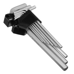 Сибртех Набор ключей имбусовых, HEX, 1,5-10 мм, CrV, 9 шт., удлиненные 123687