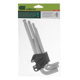 Сибртех Набор ключей имбусовых, HEX, 2-12 мм, CrV, 9 шт., удлиненные, с шаром 123657