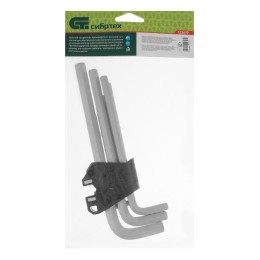 Сибртех Набор ключей имбусовых, HEX, 2-12 мм, CrV, 9 шт., удлиненные 123697