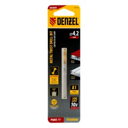Denzel Сверло спиральное по металлу 4,2 x 75 мм, Р6М5, Golden Tip 718230