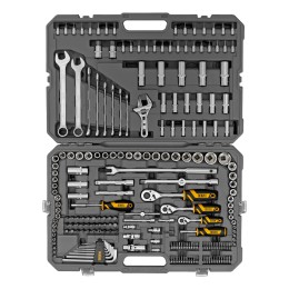 Denzel Набор инструментов, 1/2", 1/4", 3/8", CrV, S2, пластиковый кейс, 216 предметов 15807