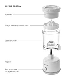 GALAXY Соковыжималка аккумуляторная для цитрусовых GL0855 / белая