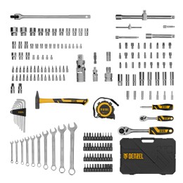 Denzel Набор инструментов, 1/2", 1/4", CrV, S2, пластиковый кейс, 194 предмета 15806