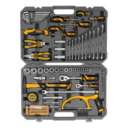 Denzel Набор инструментов, 1/2", 1/4", CrV, S2, пластиковый кейс, 100 предметов 15803