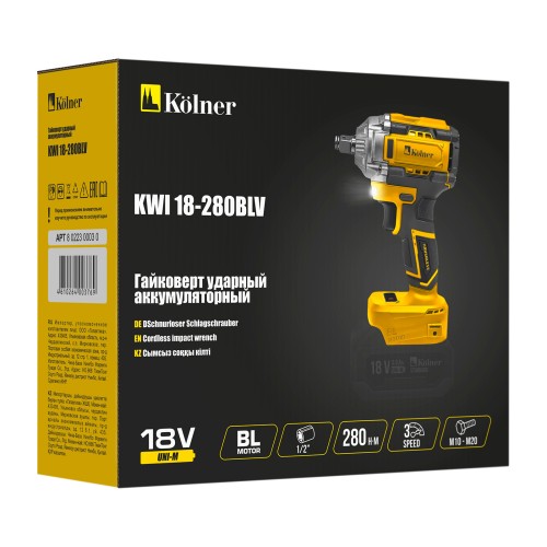 Аккумуляторный гайковерт KOLNER KWI 18-280BLV 18V UNI-M