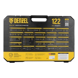 Denzel Набор инструментов, 1/2", 1/4", CrV, S2, пластиковый кейс, 122 предмета 15804