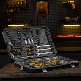 Denzel Набор инструментов, 1/2", 1/4", 3/8", CrV, S2, пластиковый кейс, 144 предмета 15805