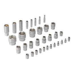 Denzel Набор инструментов, 1/2", 1/4", CrV, S2, пластиковый кейс, 84 предмета 15802