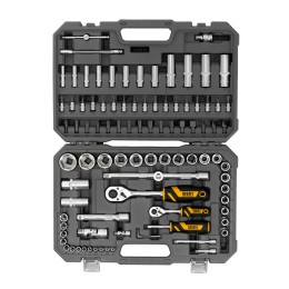 Denzel Набор инструментов, 1/2", 1/4", CrV, S2, пластиковый кейс, 94 предмета 15813