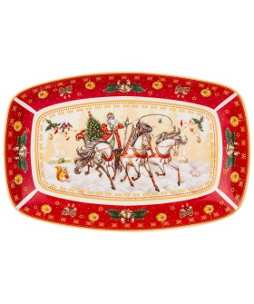 Lefard Блюдо «ТРОЙКА» прямоугольное, 25Х16Х3 см, красное 85-1726