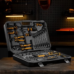 Denzel Набор инструментов, 1/2", 1/4", CrV, S2, пластиковый кейс, 84 предмета 15802