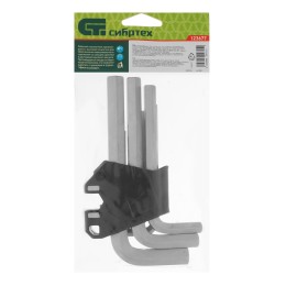 Сибртех Набор ключей имбусовых, HEX, 2-12 мм, CrV, 9 шт. 123677