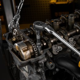 Denzel Набор инструментов, 1/2", 1/4", 3/8", CrV, S2, пластиковый кейс, 144 предмета 15805