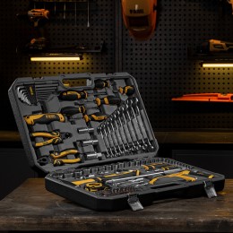 Denzel Набор инструментов, 1/2", 1/4", CrV, S2, пластиковый кейс, 100 предметов 15803