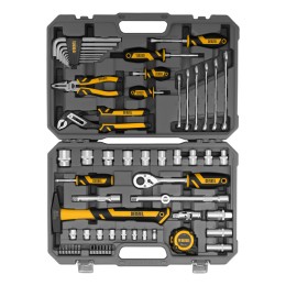 Denzel Набор инструментов, 1/2", 1/4", CrV, S2, пластиковый кейс, 64 предмета 15801