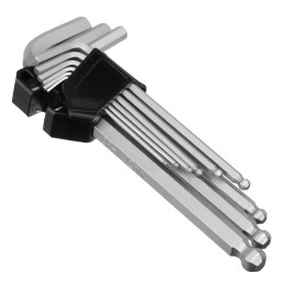 Сибртех Набор ключей имбусовых, HEX, 2-12 мм, CrV, 9 шт., удлиненные, с шаром 123657