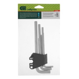 Сибртех Набор ключей имбусовых, HEX, 1,5-10 мм, CrV, 9 шт., удлиненные 123687