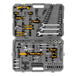 Denzel Набор инструментов, 1/2", 1/4", CrV, S2, пластиковый кейс, 122 предмета 15804