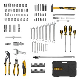 Denzel Набор инструментов, 1/2", 1/4", CrV, S2, пластиковый кейс, 122 предмета 15804