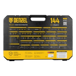 Denzel Набор инструментов, 1/2", 1/4", 3/8", CrV, S2, пластиковый кейс, 144 предмета 15805