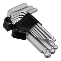 Сибртех Набор ключей имбусовых, HEX, 2-12 мм, CrV, 9 шт., с шаром 123637