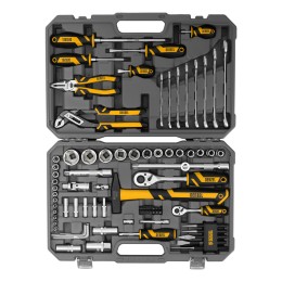 Denzel Набор инструментов, 1/2", 1/4", CrV, S2, пластиковый кейс, 84 предмета 15802