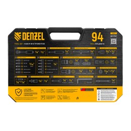 Denzel Набор инструментов, 1/2", 1/4", CrV, S2, пластиковый кейс, 94 предмета 15813