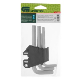 Сибртех Набор ключей имбусовых, HEX, 1,5-10 мм, CrV, 9 шт. 123667