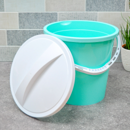 Росспласт Ведро 8л с крышкой СВЕТЛО БИРЮЗОВЫЙ/БЕЛЫЙ РП-1016