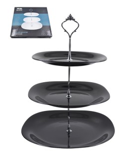 КОРАЛЛ 3-х ярусная ваза для фруктов LFP3AT BLACK (квадрат.) 00107100 КОРАЛЛ 3-х ярусная ваза для фруктов LFP3AT BLACK (квадрат.) 00107100