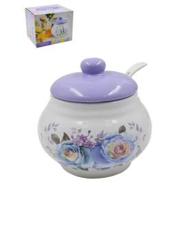 КОРАЛЛ Сахарница «Сиреневый букет» HC210-P85 с ложкой
