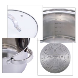 Kamille Набор кастрюль 8 предметов из нержавеющей стали KM-5636S (2,1 л; 2,9 л; 3,9 л; 6,5 л)