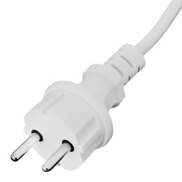 Denzel Шнур сетевой Energy Series, ПВС, 3 м, 2 x 1,5 мм, с неразборной вилкой, белый 37672