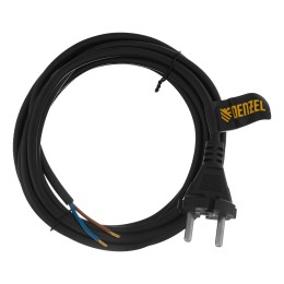 Denzel Шнур сетевой Energy Series, ПВС, 3 м, 2 x 1 мм, с неразборной вилкой, черный 37665