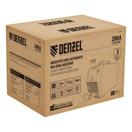 Denzel Аппарат инвертор. полуавтомат. cварки IMIG-205SDR, 200 А, ПВ 60%, катушка 5 кг 94364