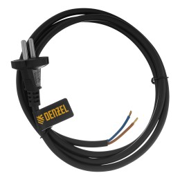 Denzel Шнур сетевой Energy Series, ПВС, 1,5 м, 2 x 1,5 мм, с неразборной вилкой, черный 37669